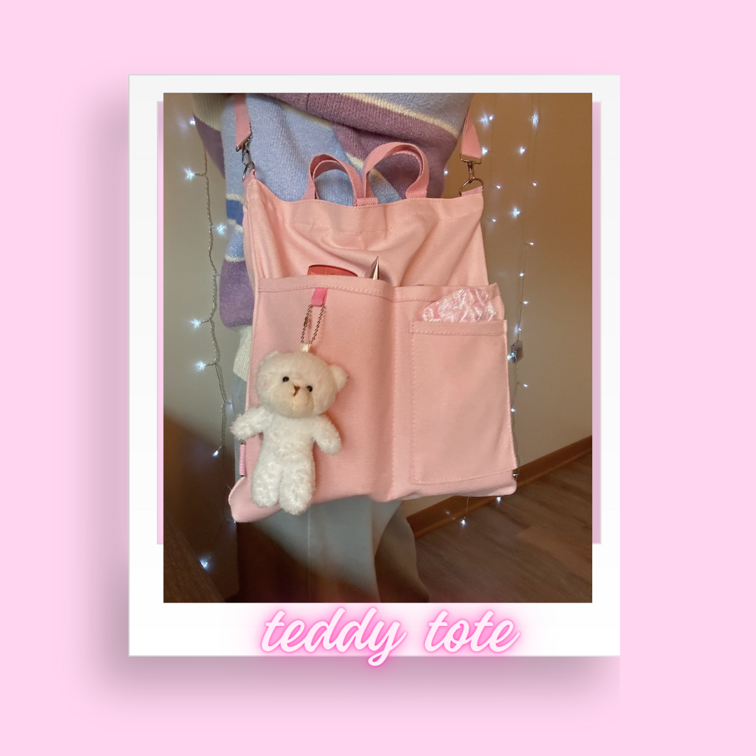 Teddy Pink Tote Bag