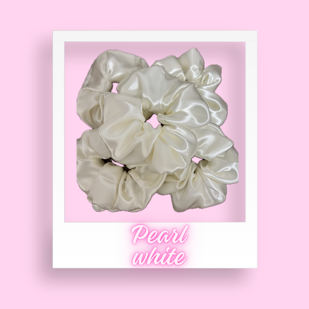 Pearl White Scrunchy